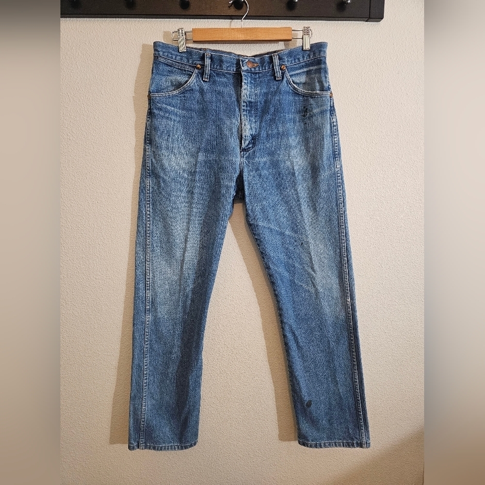 Wrangler Men's Straight Blue Jeans 35x32